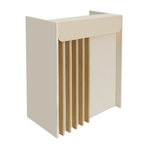 meg-GP042-0349,1-4 ΓΡΑΦΕΙΟ ΥΠΟΔΟΧΗΣ - RECEPTION KARIBU MEGAPAP ΜΕ LED ΧΡΩΜΑ SANDSTONE - SEPET OAK 90X40X100ΕΚ.