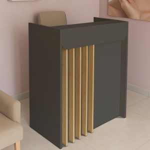 meg-GP042-0349,2-0 ΓΡΑΦΕΙΟ ΥΠΟΔΟΧΗΣ - RECEPTION KARIBU MEGAPAP ΜΕ LED ΧΡΩΜΑ ΑΝΘΡΑΚΙ - SEPET OAK 90X40X100ΕΚ.