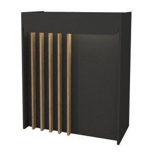meg-GP042-0349,2-3 ΓΡΑΦΕΙΟ ΥΠΟΔΟΧΗΣ - RECEPTION KARIBU MEGAPAP ΜΕ LED ΧΡΩΜΑ ΑΝΘΡΑΚΙ - SEPET OAK 90X40X100ΕΚ.