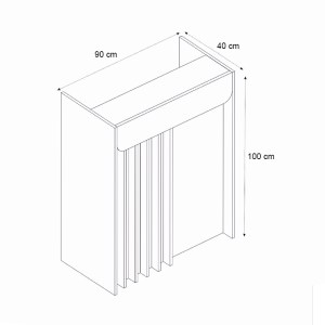 meg-GP042-0349,2-6 ΓΡΑΦΕΙΟ ΥΠΟΔΟΧΗΣ - RECEPTION KARIBU MEGAPAP ΜΕ LED ΧΡΩΜΑ ΑΝΘΡΑΚΙ - SEPET OAK 90X40X100ΕΚ.