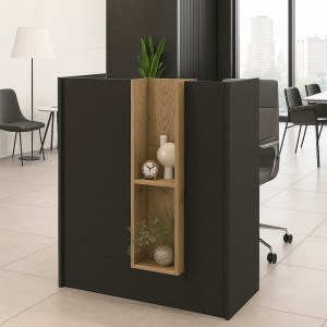 meg-GP042-0350,1-0 ΓΡΑΦΕΙΟ ΥΠΟΔΟΧΗΣ - RECEPTION BONVENO MEGAPAP ΧΡΩΜΑ ΑΝΘΡΑΚΙ - SEPET OAK 90X43,2X110ΕΚ.