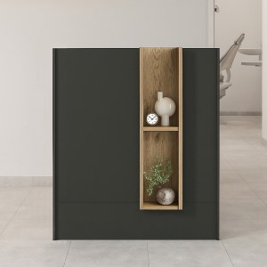 meg-GP042-0350,1-3 ΓΡΑΦΕΙΟ ΥΠΟΔΟΧΗΣ - RECEPTION BONVENO MEGAPAP ΧΡΩΜΑ ΑΝΘΡΑΚΙ - SEPET OAK 90X43,2X110ΕΚ.