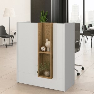 meg-GP042-0350,2-0 ΓΡΑΦΕΙΟ ΥΠΟΔΟΧΗΣ - RECEPTION BONVENO MEGAPAP ΧΡΩΜΑ ΛΕΥΚΟ - SEPET OAK 90X43,2X110ΕΚ.
