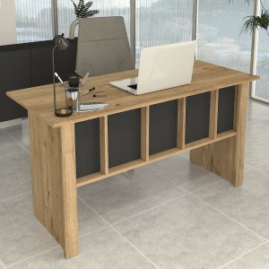 meg-GP042-0351,1-0 ΓΡΑΦΕΙΟ ΕΡΓΑΣΙΑΣ NIKA MEGAPAP ΧΡΩΜΑ SEPET OAK - ΑΝΘΡΑΚΙ 140X60X75ΕΚ.