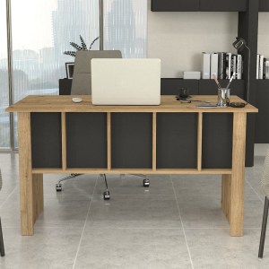 meg-GP042-0351,1-1 ΓΡΑΦΕΙΟ ΕΡΓΑΣΙΑΣ NIKA MEGAPAP ΧΡΩΜΑ SEPET OAK - ΑΝΘΡΑΚΙ 140X60X75ΕΚ.