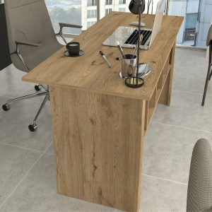 meg-GP042-0351,1-2 ΓΡΑΦΕΙΟ ΕΡΓΑΣΙΑΣ NIKA MEGAPAP ΧΡΩΜΑ SEPET OAK - ΑΝΘΡΑΚΙ 140X60X75ΕΚ.