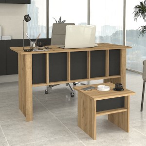 meg-GP042-0351,1-3 ΓΡΑΦΕΙΟ ΕΡΓΑΣΙΑΣ NIKA MEGAPAP ΧΡΩΜΑ SEPET OAK - ΑΝΘΡΑΚΙ 140X60X75ΕΚ.