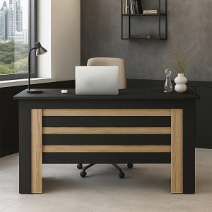 meg-GP042-0353,1-1 ΓΡΑΦΕΙΟ ΕΡΓΑΣΙΑΣ EPITO MEGAPAP ΧΡΩΜΑ ΑΝΘΡΑΚΙ - SEPET OAK 140X59,6X76,8ΕΚ.