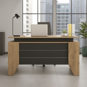 meg-GP042-0354,1-1 ΓΡΑΦΕΙΟ ΕΡΓΑΣΙΑΣ REMIDA MEGAPAP ΧΡΩΜΑ SEPET OAK - ΑΝΘΡΑΚΙ 140X60X76,9ΕΚ.