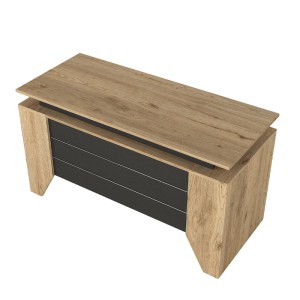 meg-GP042-0354,1-3 ΓΡΑΦΕΙΟ ΕΡΓΑΣΙΑΣ REMIDA MEGAPAP ΧΡΩΜΑ SEPET OAK - ΑΝΘΡΑΚΙ 140X60X76,9ΕΚ.