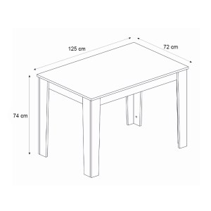 meg-GP042-0355,1-5 ΤΡΑΠΕΖΙ DARLEN MEGAPAP ΧΡΩΜΑ SAPPHIRE OAK 125X72X74ΕΚ.