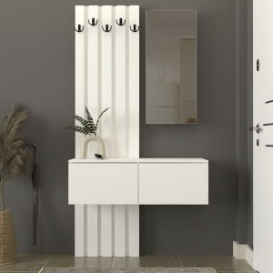 meg-GP042-0358,2-0 ΕΠΙΠΛΟ ΕΙΣΟΔΟΥ KANSO MEGAPAP ΧΡΩΜΑ ΛΕΥΚΟ 100X35X196,7ΕΚ.