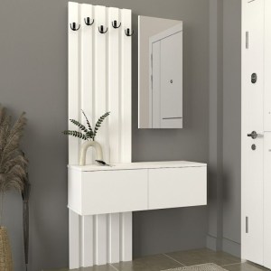 meg-GP042-0358,2-2 ΕΠΙΠΛΟ ΕΙΣΟΔΟΥ KANSO MEGAPAP ΧΡΩΜΑ ΛΕΥΚΟ 100X35X196,7ΕΚ.