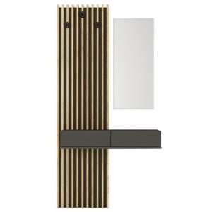 meg-GP042-0359,1-6 ΕΠΙΠΛΟ ΕΙΣΟΔΟΥ ELOIS MEGAPAP ΧΡΩΜΑ ΑΝΘΡΑΚΙ - SEPET OAK 96,6X26,8X195,5ΕΚ.