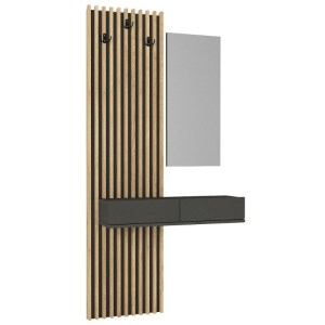 meg-GP042-0359,1-7 ΕΠΙΠΛΟ ΕΙΣΟΔΟΥ ELOIS MEGAPAP ΧΡΩΜΑ ΑΝΘΡΑΚΙ - SEPET OAK 96,6X26,8X195,5ΕΚ.