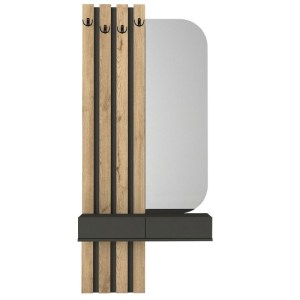 meg-GP042-0360,1-5 ΕΠΙΠΛΟ ΕΙΣΟΔΟΥ REYAS MEGAPAP ΧΡΩΜΑ ΑΝΘΡΑΚΙ - SEPET OAK 90X27X205,6ΕΚ.