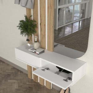 meg-GP042-0360,2-1 ΕΠΙΠΛΟ ΕΙΣΟΔΟΥ REYAS MEGAPAP ΧΡΩΜΑ ΛΕΥΚΟ - SEPET OAK 90X27X205,6ΕΚ.