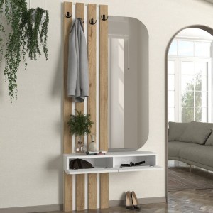 meg-GP042-0360,2-2 ΕΠΙΠΛΟ ΕΙΣΟΔΟΥ REYAS MEGAPAP ΧΡΩΜΑ ΛΕΥΚΟ - SEPET OAK 90X27X205,6ΕΚ.