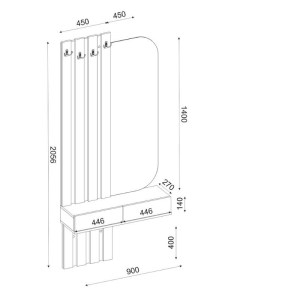 meg-GP042-0360,2-7 ΕΠΙΠΛΟ ΕΙΣΟΔΟΥ REYAS MEGAPAP ΧΡΩΜΑ ΛΕΥΚΟ - SEPET OAK 90X27X205,6ΕΚ.