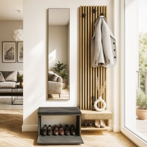 meg-GP042-0362,1-1 ΕΠΙΠΛΟ ΕΙΣΟΔΟΥ DUMONT MEGAPAP ΧΡΩΜΑ ΑΝΘΡΑΚΙ - SEPET OAK 104,8X35X198ΕΚ.