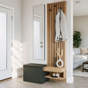 meg-GP042-0362,1-2 ΕΠΙΠΛΟ ΕΙΣΟΔΟΥ DUMONT MEGAPAP ΧΡΩΜΑ ΑΝΘΡΑΚΙ - SEPET OAK 104,8X35X198ΕΚ.