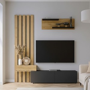 meg-GP042-0364,1-0 ΣΥΝΘΕΣΗ ΤΗΛΕΟΡΑΣΗΣ ROSALINE MEGAPAP ΧΡΩΜΑ ΑΝΘΡΑΚΙ - SEPET OAK 183X31,3X196,9ΕΚ.