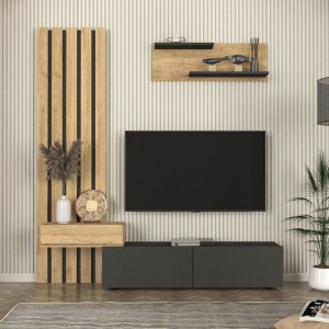 meg-GP042-0364,1-3 ΣΥΝΘΕΣΗ ΤΗΛΕΟΡΑΣΗΣ ROSALINE MEGAPAP ΧΡΩΜΑ ΑΝΘΡΑΚΙ - SEPET OAK 183X31,3X196,9ΕΚ.