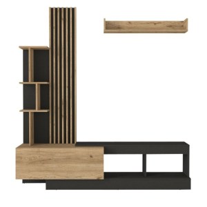 meg-GP042-0365,1-7 ΣΥΝΘΕΣΗ ΤΗΛΕΟΡΑΣΗΣ VERMONT MEGAPAP ΧΡΩΜΑ ΑΝΘΡΑΚΙ - SEPET OAK 180X40X193,8ΕΚ.