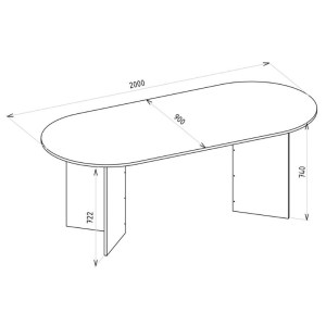 meg-GP042-0366,1-7 ΤΡΑΠΕΖΙ CORTADO MEGAPAP ΧΡΩΜΑ SAPPHIRE OAK 200X90X74ΕΚ.