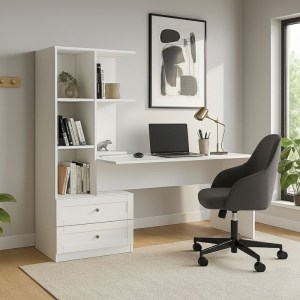 meg-GP042-0369,1-0 ΓΡΑΦΕΙΟ ΕΡΓΑΣΙΑΣ MANTRA MEGAPAP ΧΡΩΜΑ ΛΕΥΚΟ 150X60X152ΕΚ.