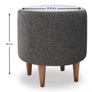 meg-GP043-0073,2-3 ΣΚΑΜΠΩ LIZA MEGAPAP ΥΦΑΣΜΑΤΙΝΟ ΧΡΩΜΑ ΓΚΡΙ 40X40X42ΕΚ.