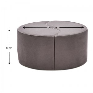 meg-GP043-0080,1-3 ΣΚΑΜΠΩ ALIS MEGAPAP ΒΕΛΟΥΔΙΝΟ ΧΡΩΜΑ ΑΝΟΙΧΤΟ ΓΚΡΙ 80X80X40ΕΚ.