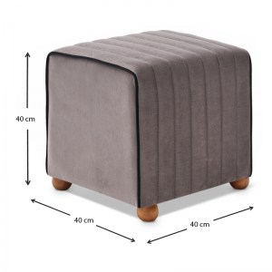 meg-GP043-0086,4-3 ΣΚΑΜΠΩ MONA MEGAPAP ΒΕΛΟΥΔΙΝΟ ΧΡΩΜΑ ΓΚΡΙ 40X40X40ΕΚ.