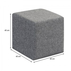 meg-GP043-0090,1-3 ΣΚΑΜΠΩ KARE MEGAPAP ΥΦΑΣΜΑΤΙΝΟ ΧΡΩΜΑ ΓΚΡΙ 40X40X40ΕΚ.