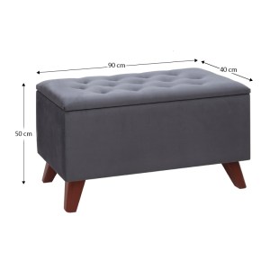 meg-GP043-0101,1-4 ΣΚΑΜΠΩ - ΤΑΜΠΟΥΡΕ LOTUS MEGAPAP ΒΕΛΟΥΔΙΝΟ ΧΡΩΜΑ ΑΝΘΡΑΚΙ 90X40X50ΕΚ.