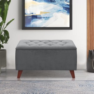 meg-GP043-0101,2-2 ΣΚΑΜΠΩ - ΤΑΜΠΟΥΡΕ LOTUS MEGAPAP ΒΕΛΟΥΔΙΝΟ ΧΡΩΜΑ ΓΚΡΙ 90X40X50ΕΚ.