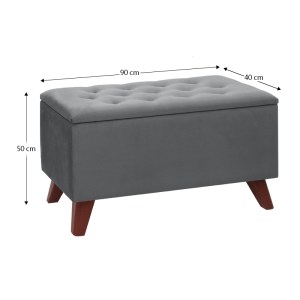 meg-GP043-0101,2-4 ΣΚΑΜΠΩ - ΤΑΜΠΟΥΡΕ LOTUS MEGAPAP ΒΕΛΟΥΔΙΝΟ ΧΡΩΜΑ ΓΚΡΙ 90X40X50ΕΚ.