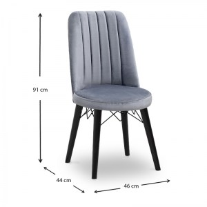 meg-GP044-0001,5-5 ΚΑΡΕΚΛΑ ΤΡΑΠΕΖΑΡΙΑΣ ALEGRA MEGAPAP ΑΠΟ ΒΕΛΟΥΔΟ ΧΡΩΜΑ ΓΚΡΙ - ΜΑΥΡΟ ΠΟΔΙ 46X44X91ΕΚ.