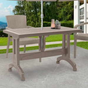 meg-GP046-0003,2-1 ΤΡΑΠΕΖΙ ΠΟΛΥΠΡΟΠΥΛΕΝΙΟΥ CALLAN MEGAPAP ΧΡΩΜΑ CAPPUCCINO 140X80X73ΕΚ.