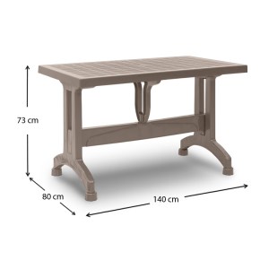 meg-GP046-0003,2-6 ΤΡΑΠΕΖΙ ΠΟΛΥΠΡΟΠΥΛΕΝΙΟΥ CALLAN MEGAPAP ΧΡΩΜΑ CAPPUCCINO 140X80X73ΕΚ.