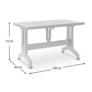 meg-GP046-0003,3-6 ΤΡΑΠΕΖΙ ΠΟΛΥΠΡΟΠΥΛΕΝΙΟΥ CALLAN MEGAPAP ΧΡΩΜΑ ΛΕΥΚΟ 140X80X73ΕΚ.
