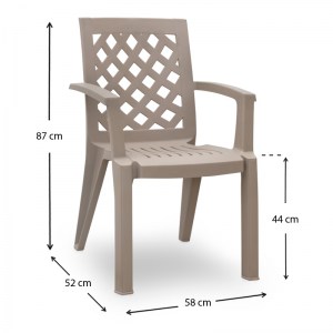 meg-GP046-0004,2-4 ΠΟΛΥΘΡΟΝΑ ΠΟΛΥΠΡΟΠΥΛΕΝΙΟΥ KIRA MEGAPAP ΧΡΩΜΑ CAPPUCCINO 58X52X87ΕΚ.
