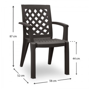 meg-GP046-0004,3-4 ΠΟΛΥΘΡΟΝΑ ΠΟΛΥΠΡΟΠΥΛΕΝΙΟΥ KIRA MEGAPAP ΧΡΩΜΑ ΚΑΦΕ 58X52X87ΕΚ.