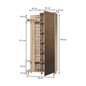 meg-GP052-0008,1-5 ΕΠΙΠΛΟ ΕΙΣΟΔΟΥ SOHO MEGAPAP ΑΠΟ ΜΕΛΑΜΙΝΗ ΧΡΩΜΑ SONOMA 90X36X194ΕΚ.