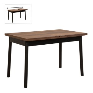 meg-GP052-0034,2-0 ΤΡΑΠΕΖΙ JEMMY MEGAPAP ΕΠΕΚΤΕΙΝΟΜΕΝΟ ΧΡΩΜΑ ΚΑΡΥΔΙ - ΜΑΥΡΟ 120/153X75X77ΕΚ.