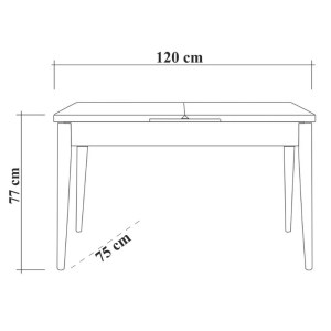 meg-GP052-0034,2-5 ΤΡΑΠΕΖΙ JEMMY MEGAPAP ΕΠΕΚΤΕΙΝΟΜΕΝΟ ΧΡΩΜΑ ΚΑΡΥΔΙ - ΜΑΥΡΟ 120/153X75X77ΕΚ.