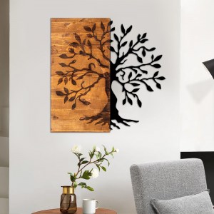 meg-GP052-0058-1 ΔΙΑΚΟΣΜΗΤΙΚΟ ΤΟΙΧΟΥ AGAC TREE MEGAPAP ΞΥΛΙΝΟ - ΜΕΤΑΛΛΙΚΟ ΧΡΩΜΑ ΚΑΡΥΔΙ - ΜΑΥΡΟ 58X3X58ΕΚ.