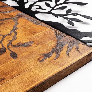 meg-GP052-0058-2 ΔΙΑΚΟΣΜΗΤΙΚΟ ΤΟΙΧΟΥ AGAC TREE MEGAPAP ΞΥΛΙΝΟ - ΜΕΤΑΛΛΙΚΟ ΧΡΩΜΑ ΚΑΡΥΔΙ - ΜΑΥΡΟ 58X3X58ΕΚ.