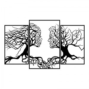 meg-GP052-0066-0 ΔΙΑΚΟΣΜΗΤΙΚΟ ΤΟΙΧΟΥ TREE LOVE MEGAPAP ΜΕΤΑΛΛΙΚΟ ΧΡΩΜΑ ΜΑΥΡΟ 116X71ΕΚ.