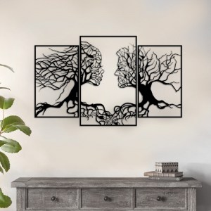 meg-GP052-0066-1 ΔΙΑΚΟΣΜΗΤΙΚΟ ΤΟΙΧΟΥ TREE LOVE MEGAPAP ΜΕΤΑΛΛΙΚΟ ΧΡΩΜΑ ΜΑΥΡΟ 116X71ΕΚ.